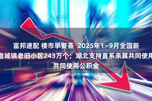 富邦速配 楼市早餐荟  2025年1—9月全国新开工改造城镇老旧小区243万个；湖北支持直系亲属共同使用公积金